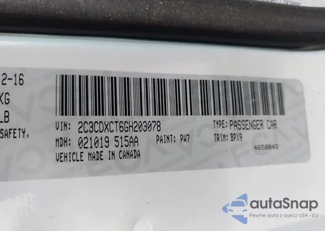 2016 Dodge Charger R/T из США, поврежденный, VIN 2C3CDXCT6GH203078